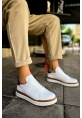 MirgeShoes Beyaz-Taba Bağcıklı Erkek Santoni Spor Ayakkabı Rahat BYZ Taban MRG01063297