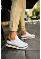 MirgeShoes Beyaz-Taba Bağcıklı Erkek Santoni Spor Ayakkabı Rahat BYZ Taban MRG01063297