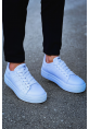 MirgeShoes Beyaz Bağcıklı Unisex Günlük Spor Ayakkabı Rahat Yüksek BYZ Taban MRG01063301